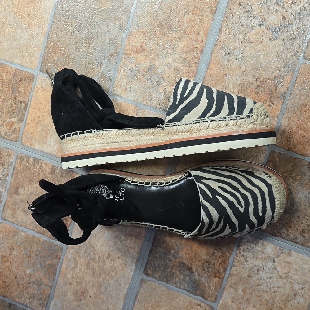 Vince Camuto|‎ Binadee Zebra Animal Print Suede Espadrille Sandals 6.5​ - Picture 3 of 8